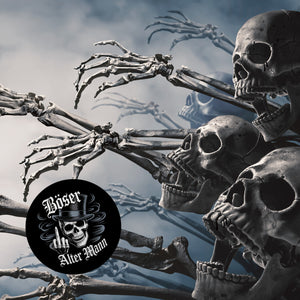Totenkopf mit Mittelfinger Magnet - Böser alter Mann
