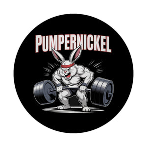 Fitness-Hase Pumpernickel Magnet für Fitnessfreaks