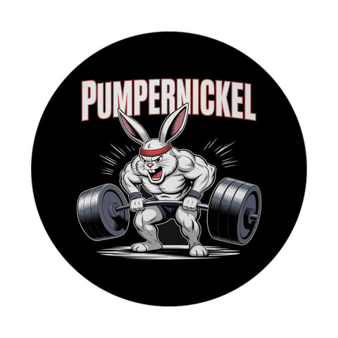 Fitness-Hase Pumpernickel Magnet für Fitnessfreaks