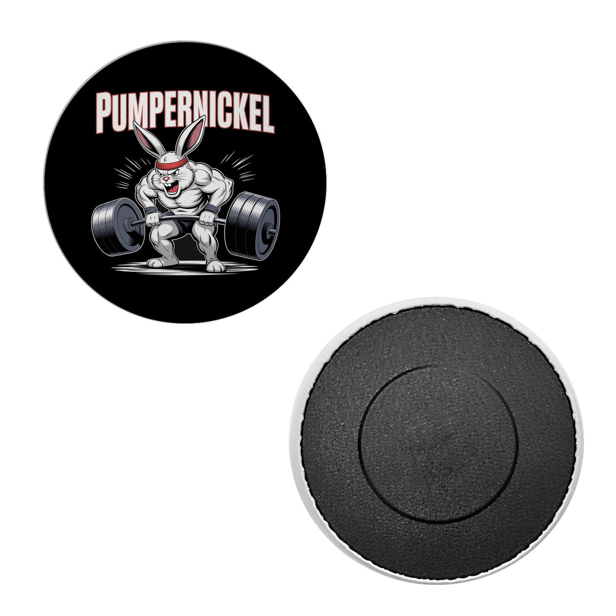 Fitness-Hase Pumpernickel Magnet für Fitnessfreaks