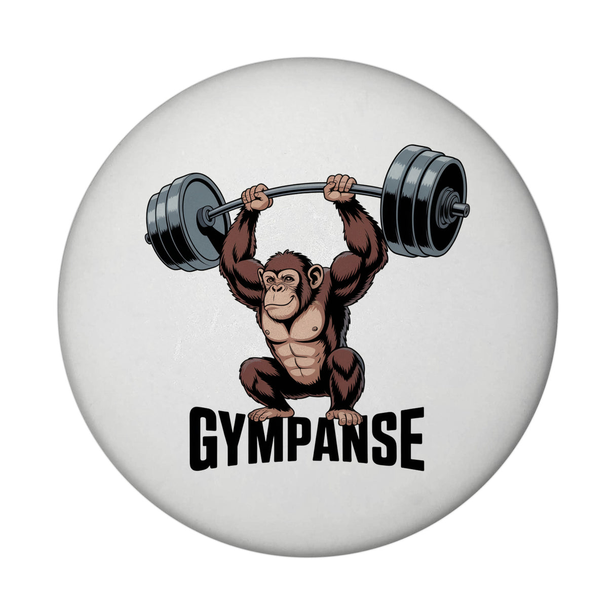 GYMPANSE Fitness Souvenir Magnet Schimpanse mit Hantel