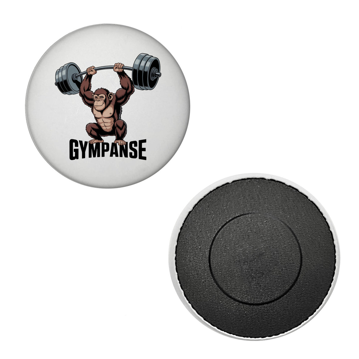 GYMPANSE Fitness Souvenir Magnet Schimpanse mit Hantel