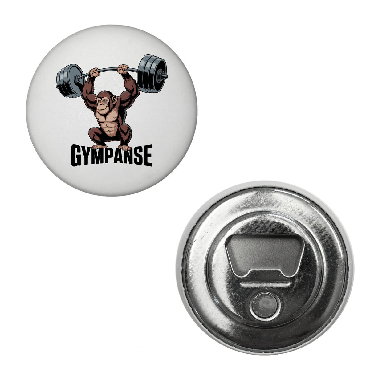 GYMPANSE Fitness Souvenir Magnet Schimpanse mit Hantel