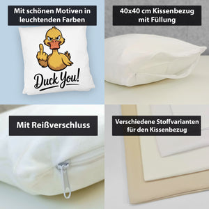 Mittelfinger Ente DUCK YOU Kissen