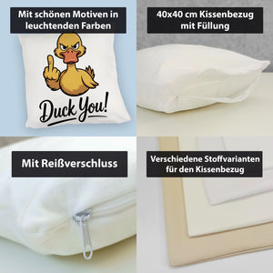 Mittelfinger Ente DUCK YOU Kissen