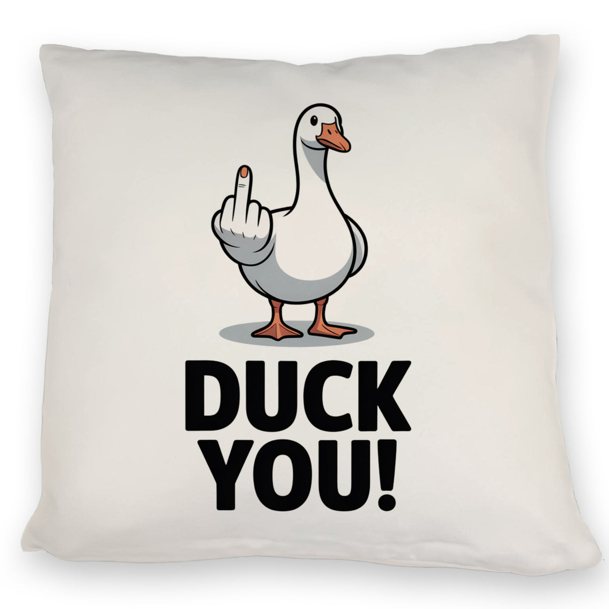 Gans zeigt Mittelfinger DUCK YOU! Kissen