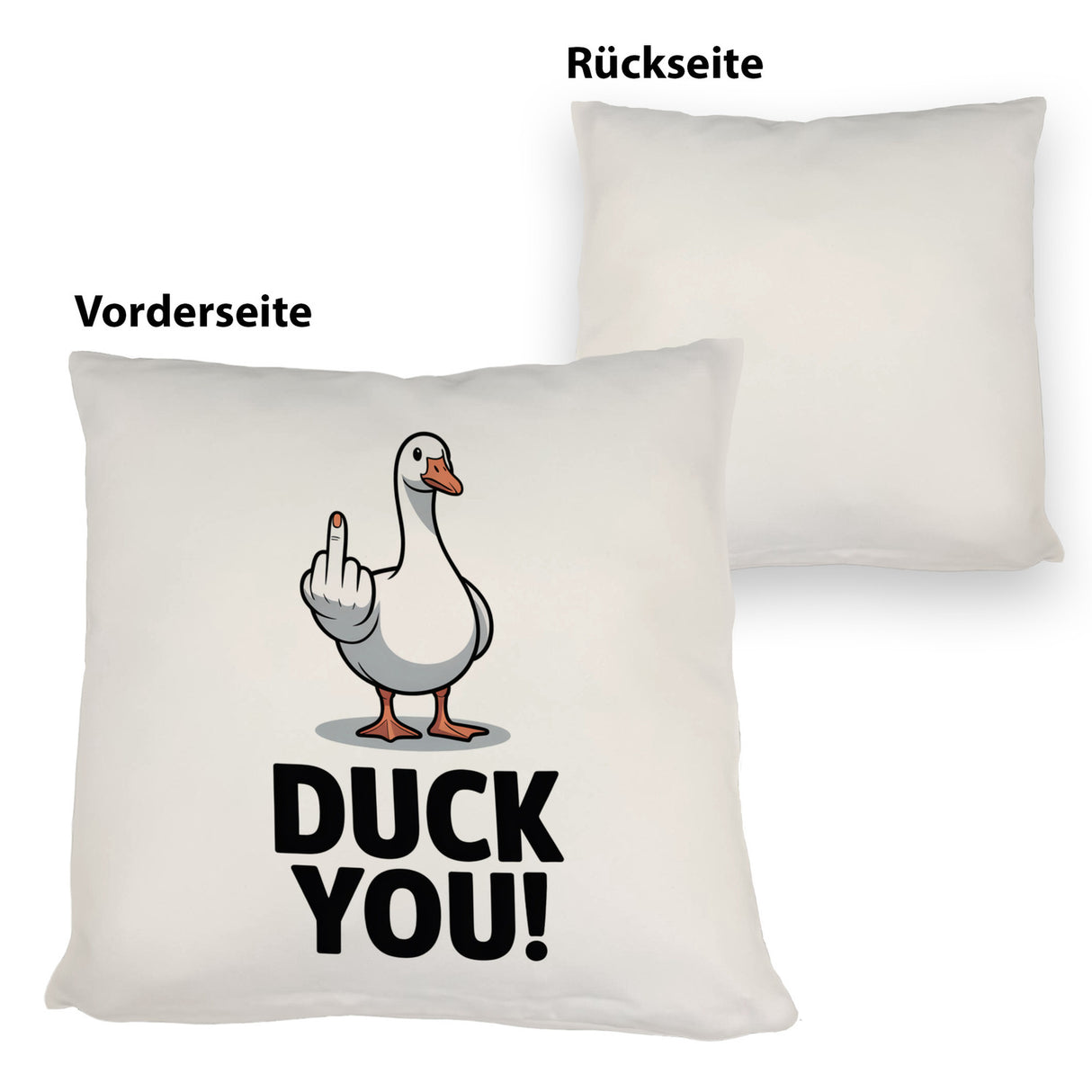 Gans zeigt Mittelfinger DUCK YOU! Kissen