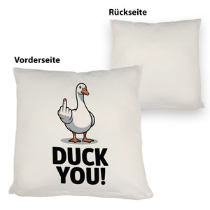 Gans zeigt Mittelfinger DUCK YOU! Kissen