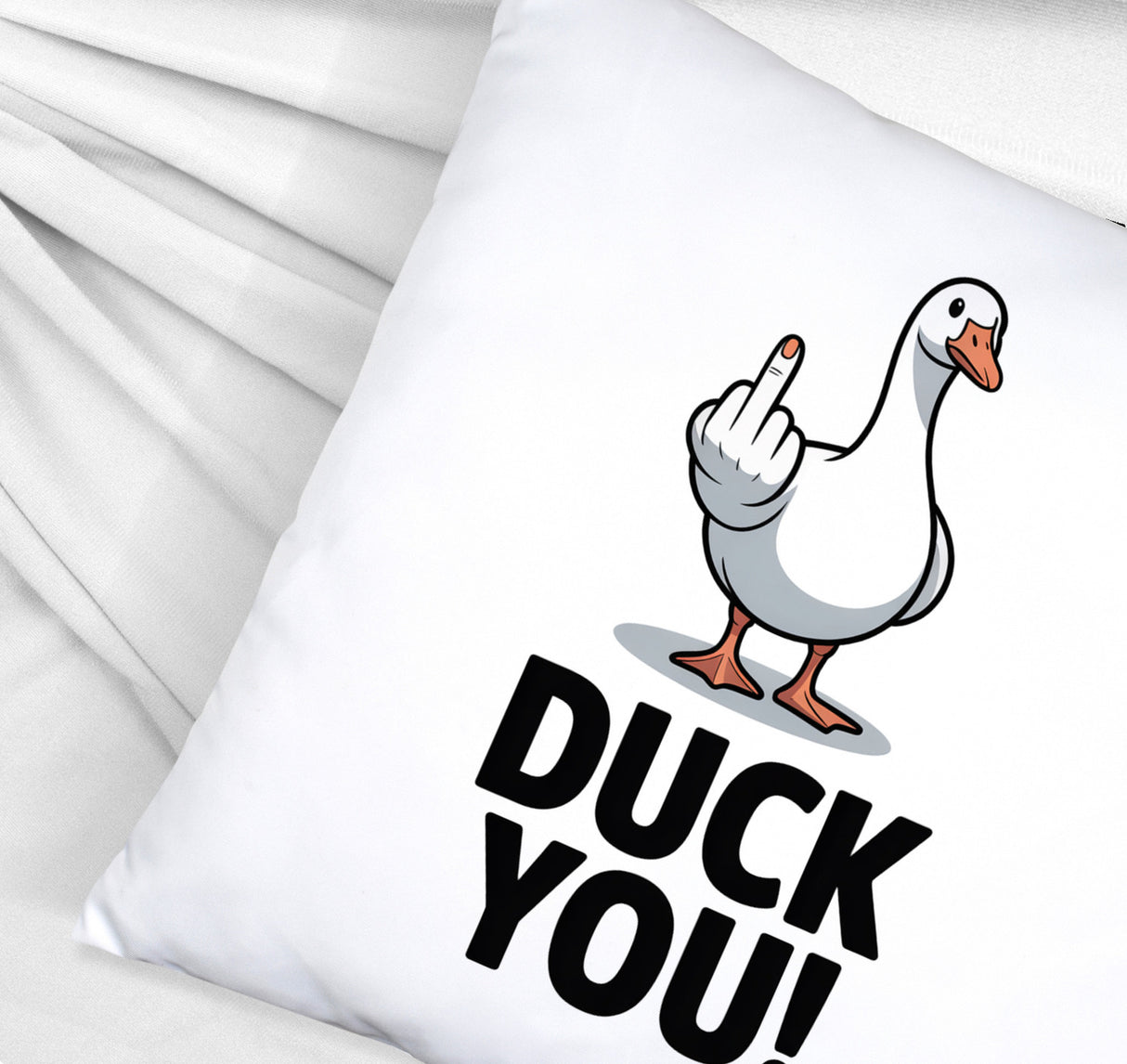 Gans zeigt Mittelfinger DUCK YOU! Kissen