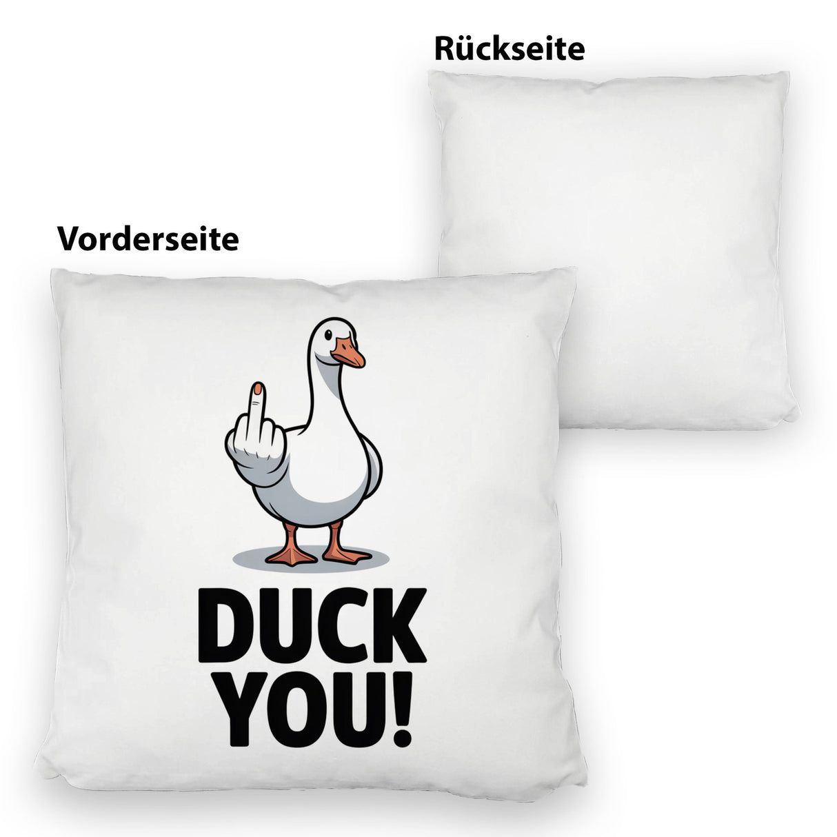 Gans zeigt Mittelfinger DUCK YOU! Kissen