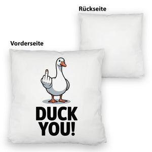 Gans zeigt Mittelfinger DUCK YOU! Kissen