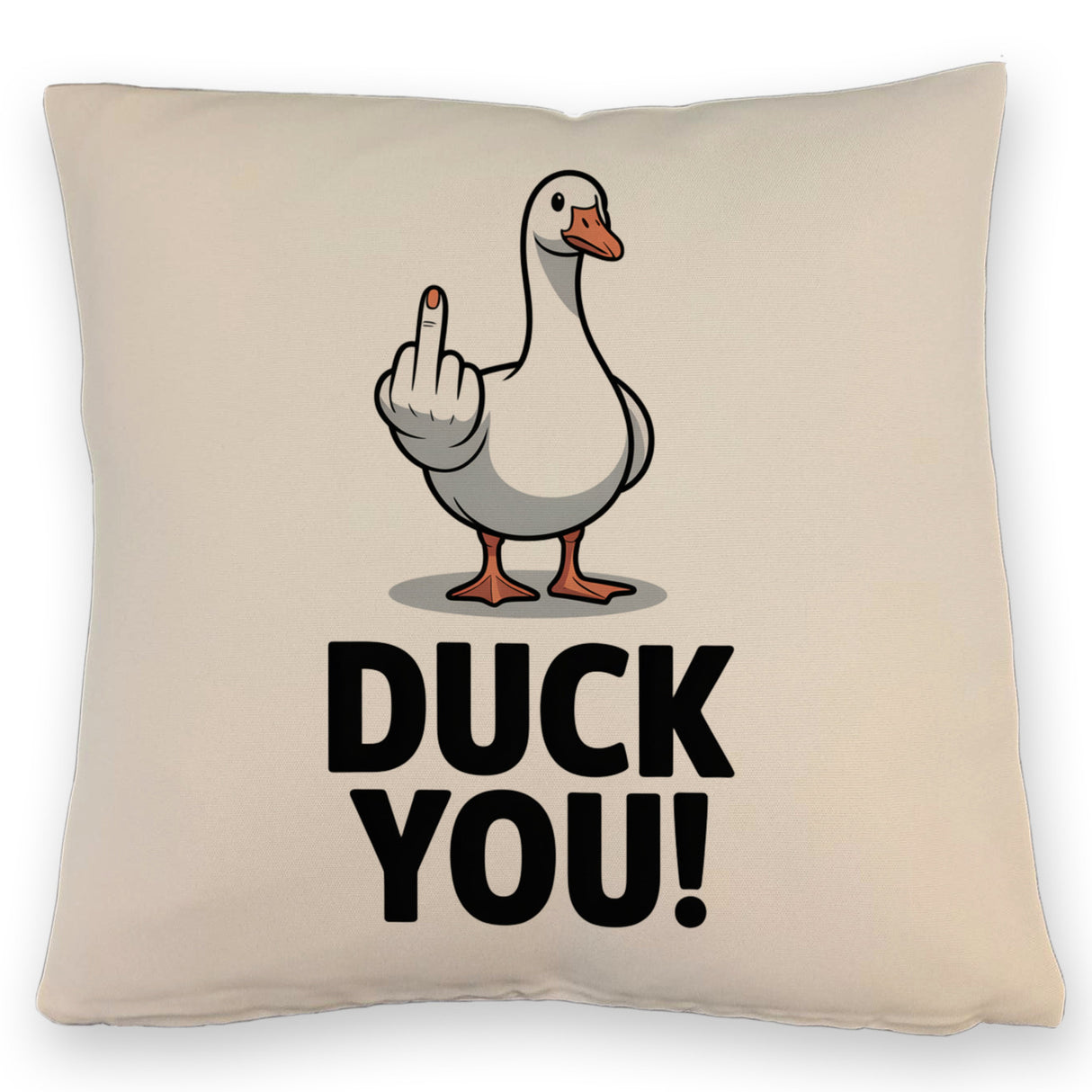 Gans zeigt Mittelfinger DUCK YOU! Kissen