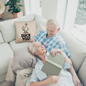 Gans zeigt Mittelfinger DUCK YOU! Kissen