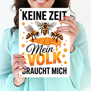Honigbienen Metallschild in 15x20 cm für Imker - Keine Zeit
