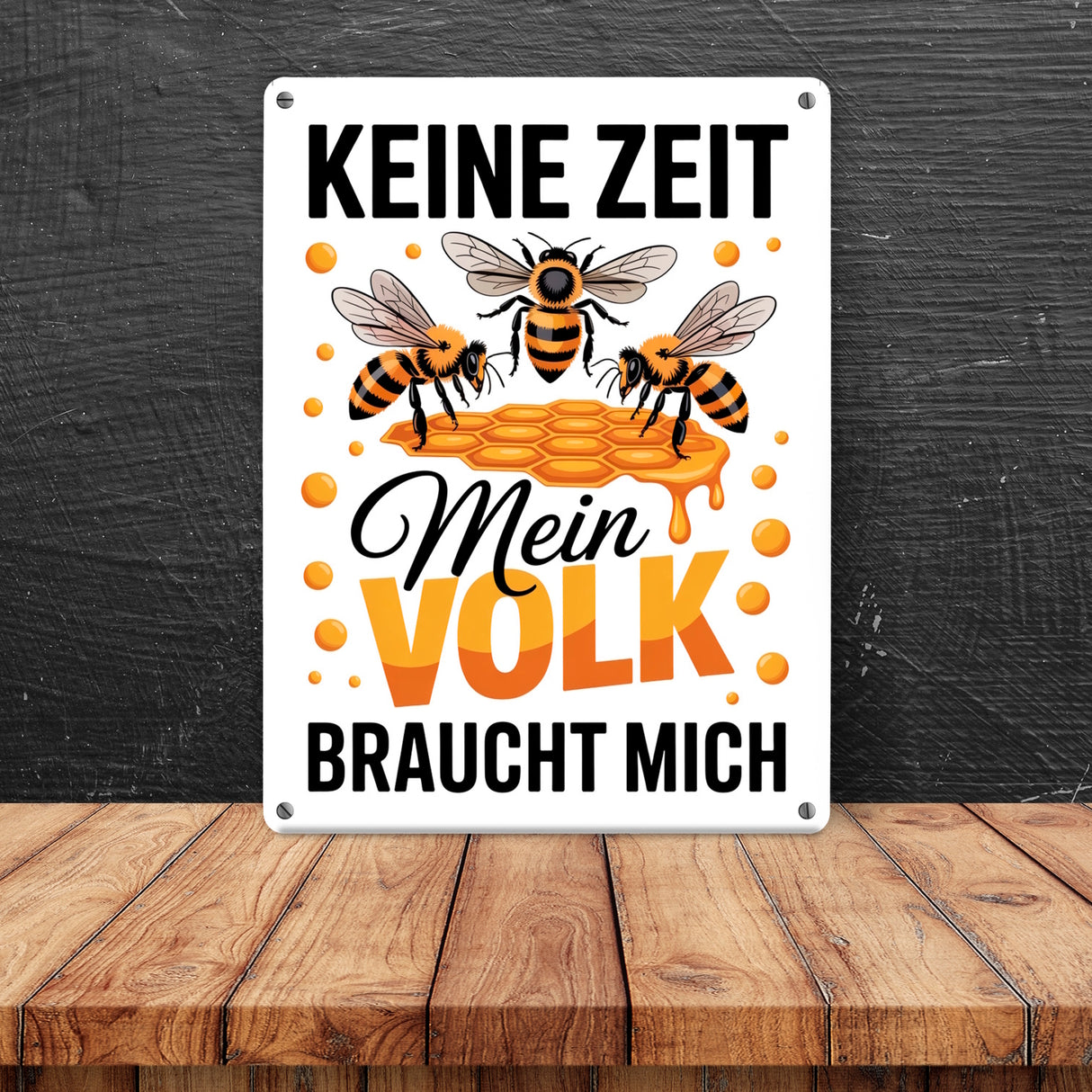 Honigbienen Metallschild in 15x20 cm für Imker - Keine Zeit