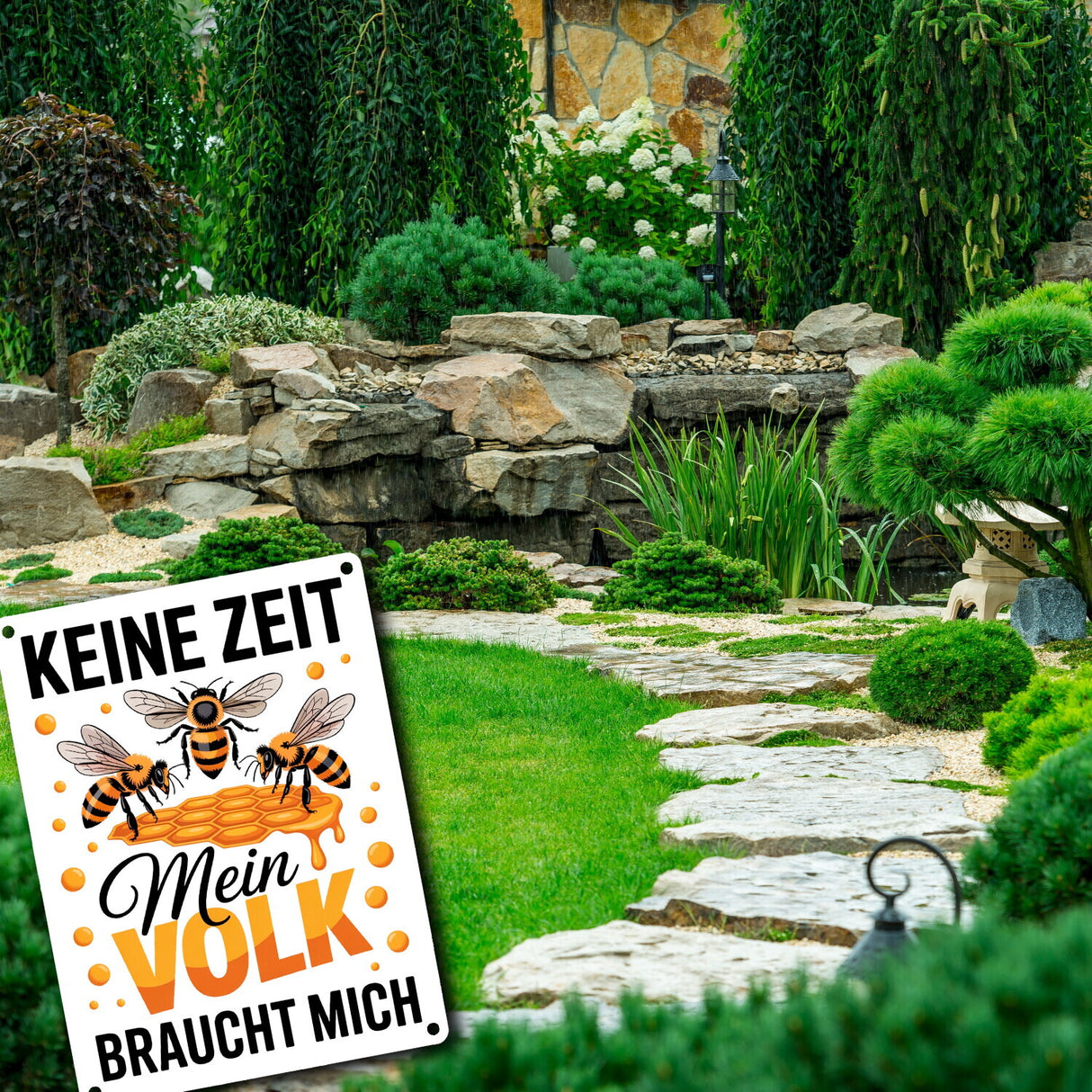 Honigbienen Metallschild in 15x20 cm für Imker - Keine Zeit
