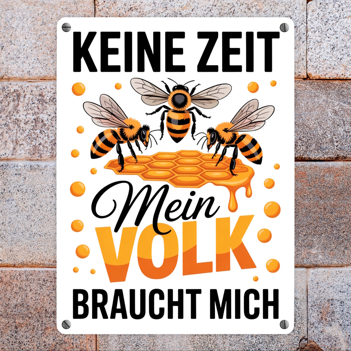 Honigbienen Metallschild in 15x20 cm für Imker - Keine Zeit