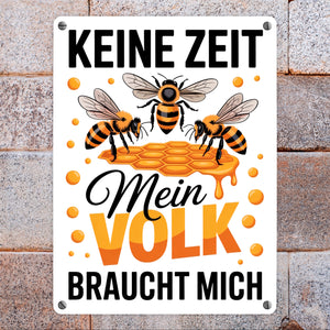 Honigbienen Metallschild in 15x20 cm für Imker - Keine Zeit