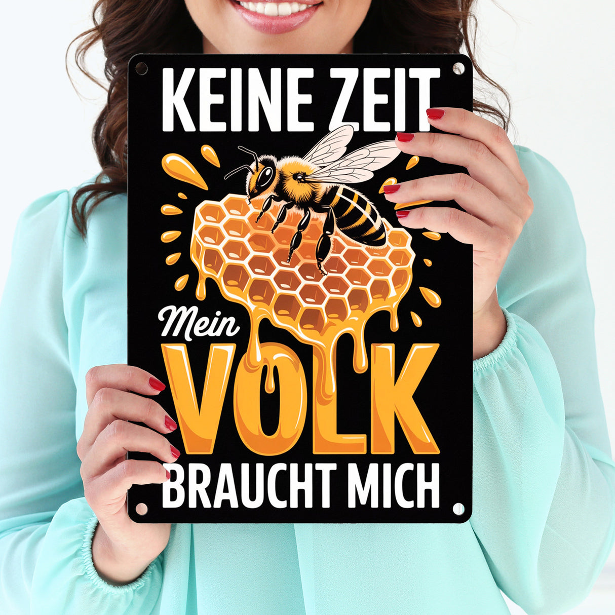 Keine Zeit Metallschild in 15x20 cm für Imker - Mein Volk braucht mich