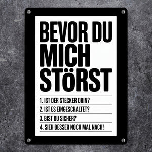 Bevor du mich störst Metallschild in 15x20 cm für IT-Profis