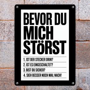 Bevor du mich störst Metallschild in 15x20 cm für IT-Profis