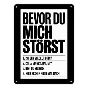 Bevor du mich störst Metallschild in 15x20 cm für IT-Profis