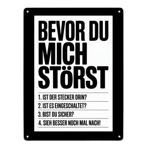 Bevor du mich störst Metallschild in 15x20 cm für IT-Profis