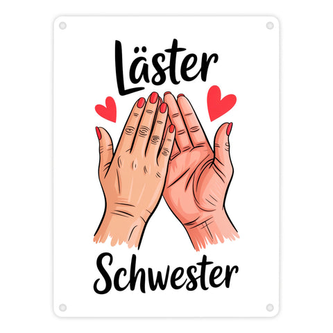 Läster Schwester Souvenir Metallschild in 15x20 cm für die beste Freundin
