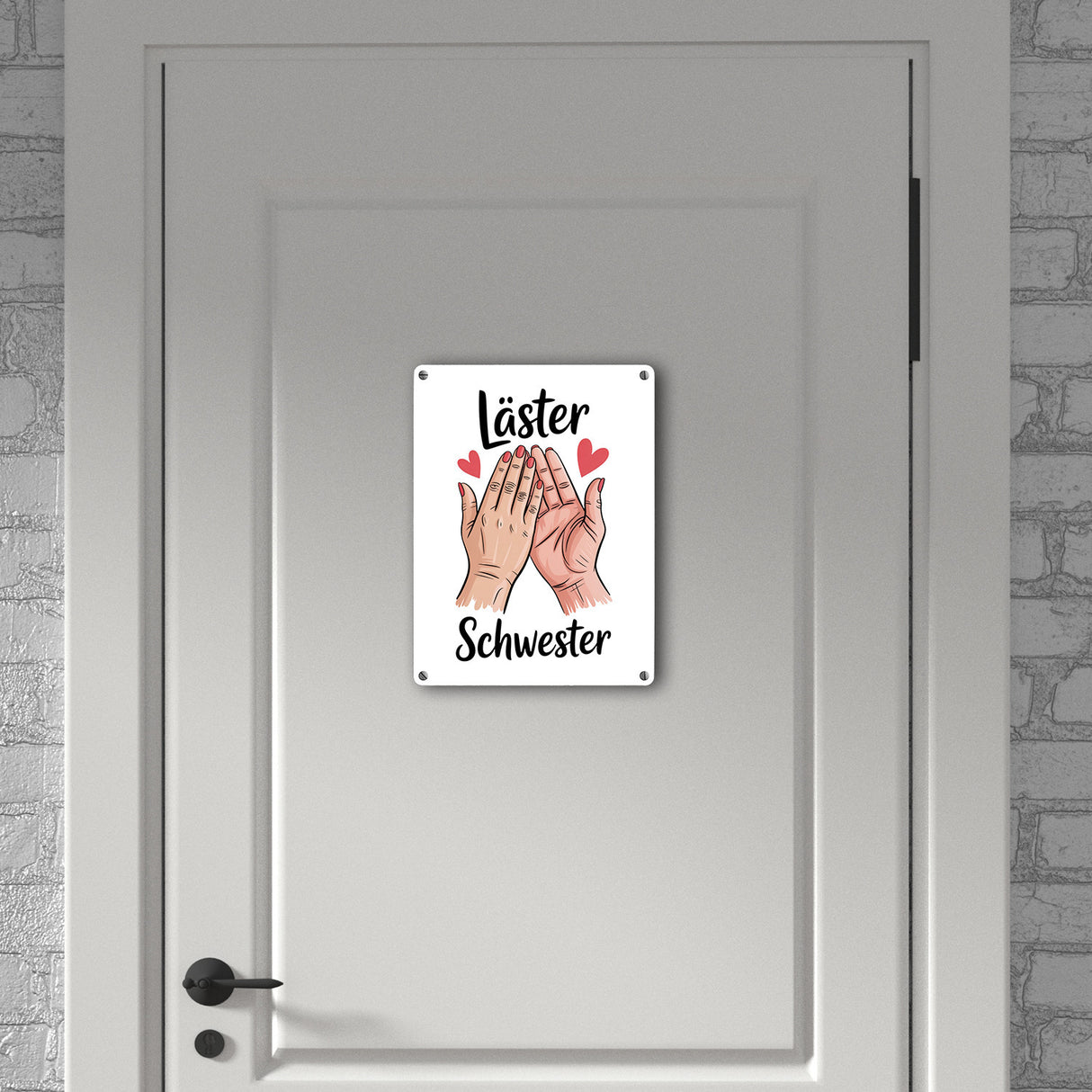 Läster Schwester Souvenir Metallschild in 15x20 cm für die beste Freundin