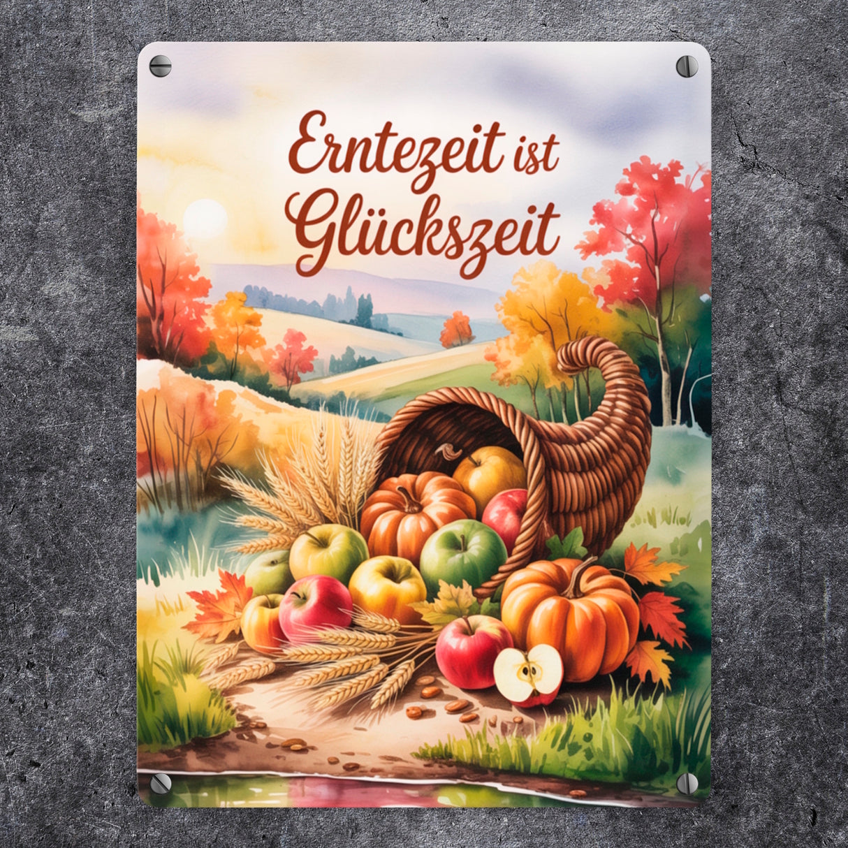 Herbstzauber liegt in der Luft Souvenir Metallschild in 15x20 cm Herbst Erntedank