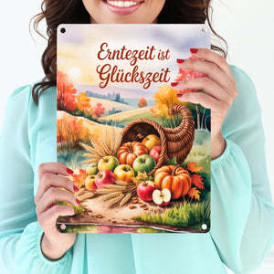 Herbstzauber liegt in der Luft Souvenir Metallschild in 15x20 cm Herbst Erntedank