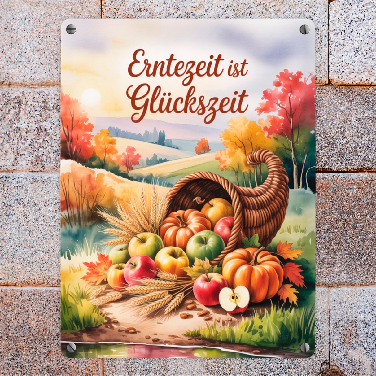 Herbstzauber liegt in der Luft Souvenir Metallschild in 15x20 cm Herbst Erntedank