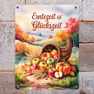 Herbstzauber liegt in der Luft Souvenir Metallschild in 15x20 cm Herbst Erntedank