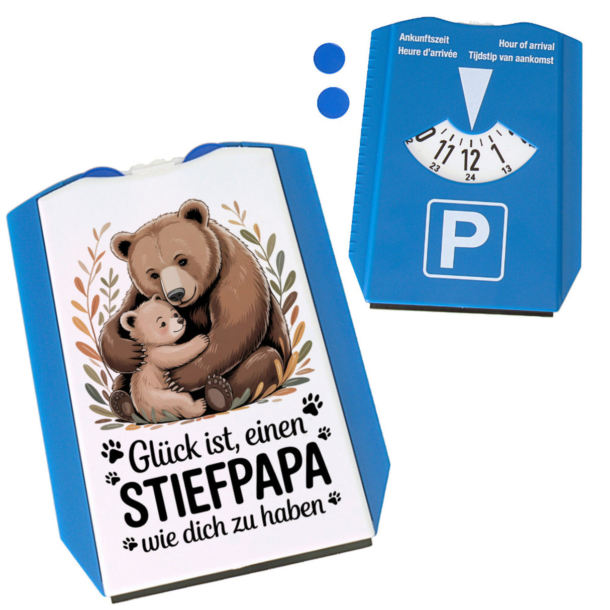 Glück ist einen Stiefpapa wie dich zu haben Bärenumarmung Parkscheibe Vatertag