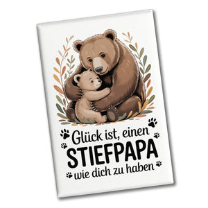 Glück ist einen Stiefpapa wie dich zu haben Bärenumarmung Souvenir Magnet Vatertag