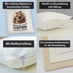 Glück ist einen Stiefpapa wie dich zu haben Bärenumarmung Kissen Vatertag