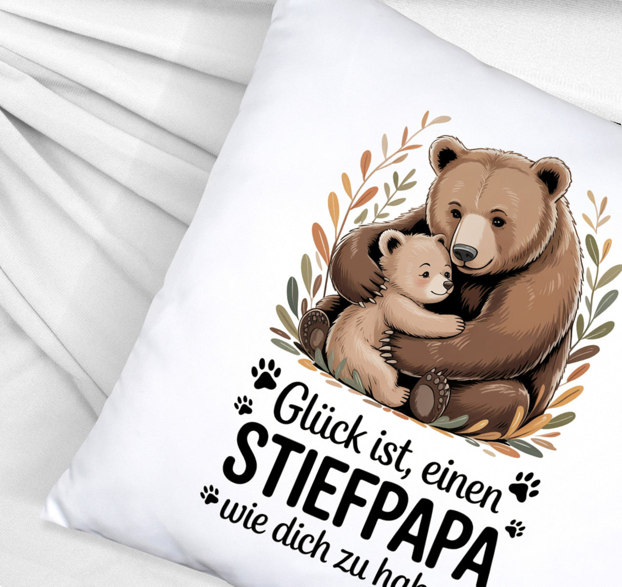 Glück ist einen Stiefpapa wie dich zu haben Bärenumarmung Kissen Vatertag