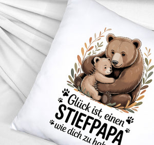 Glück ist einen Stiefpapa wie dich zu haben Bärenumarmung Kissen Vatertag