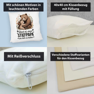 Glück ist einen Stiefpapa wie dich zu haben Bärenumarmung Kissen Vatertag