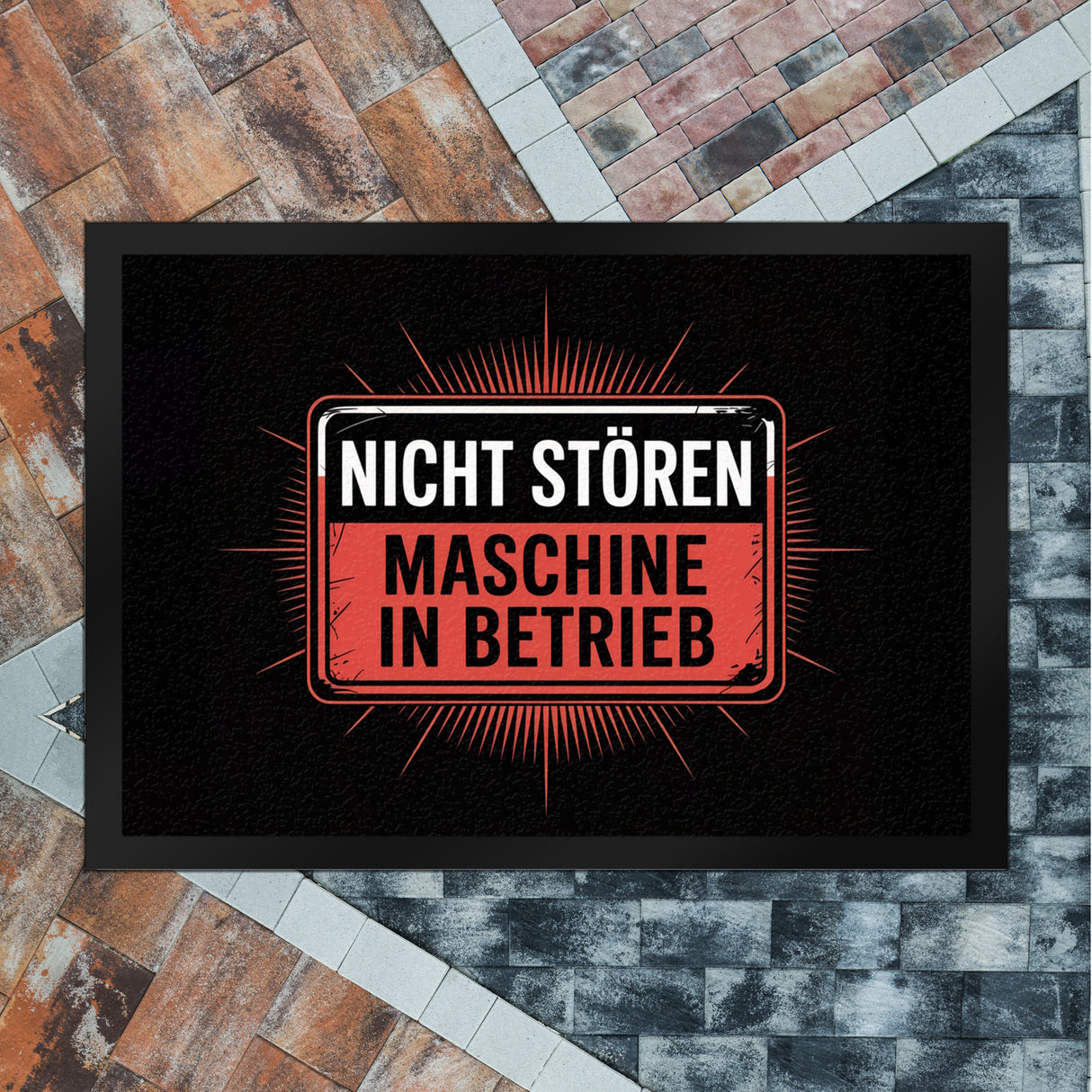 Maschine in Betrieb Fußmatte in 35x50 cm - Nicht stören