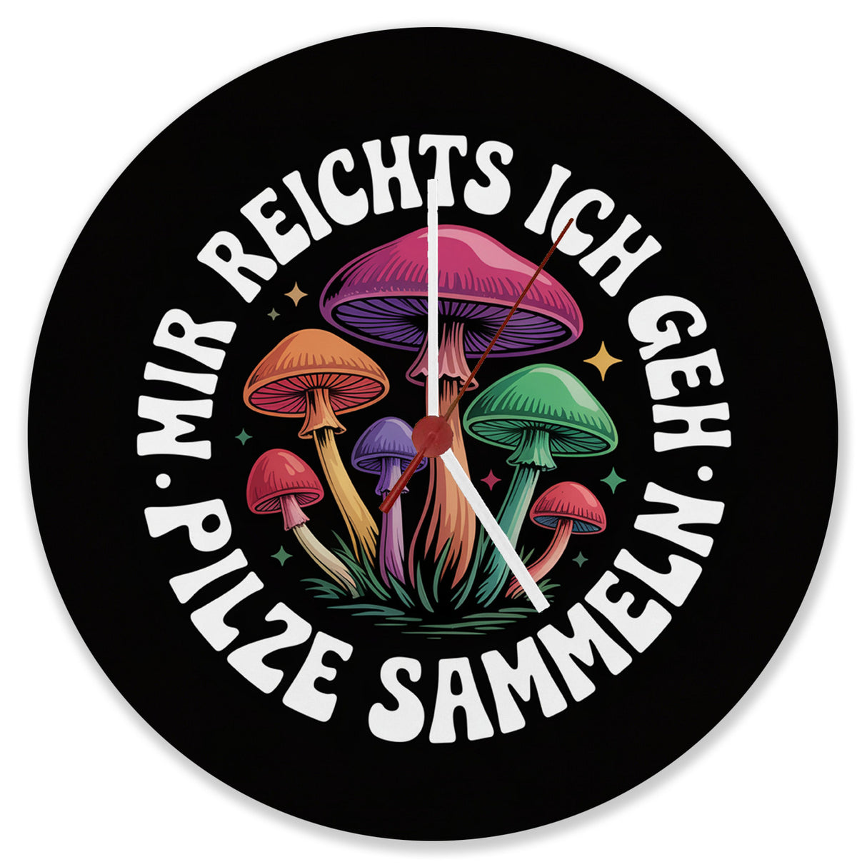 Pilzsammler Wanduhr - Mir reichts, ich geh Pilze sammeln