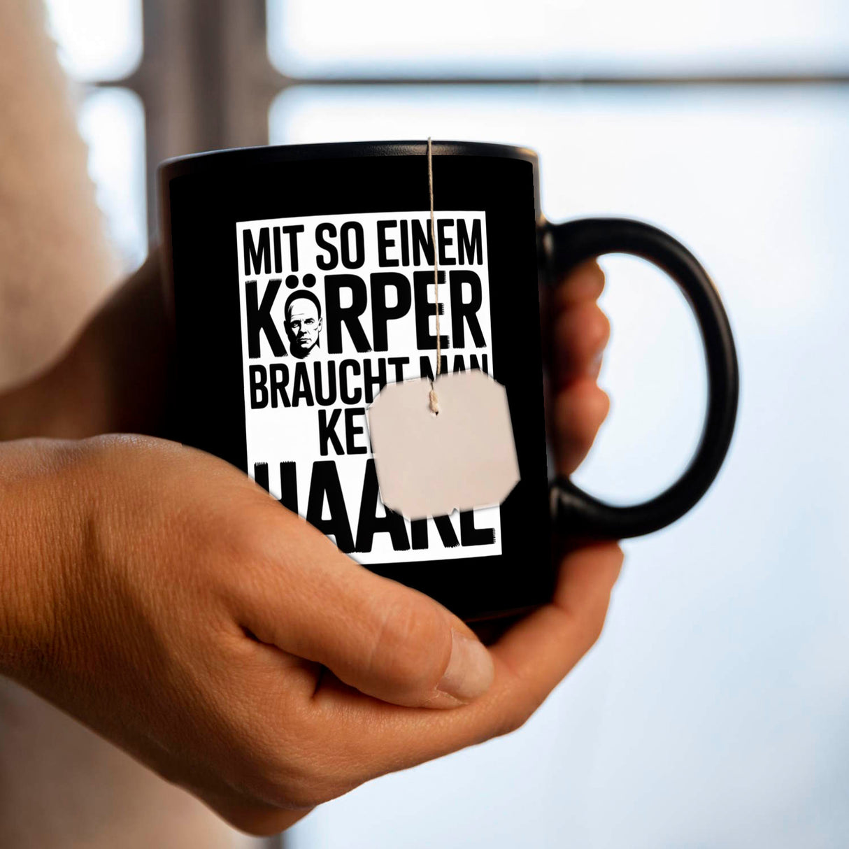 Glatzkopf Tasse - mit so einem Körper keine Haare