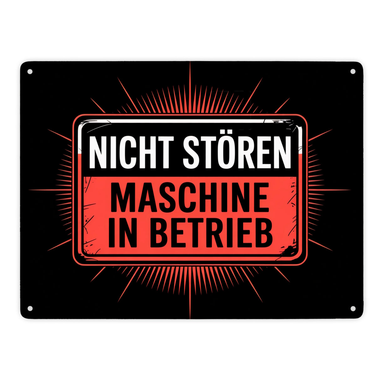 Maschine in Betrieb Metallschild in 15x20 cm - Nicht stören