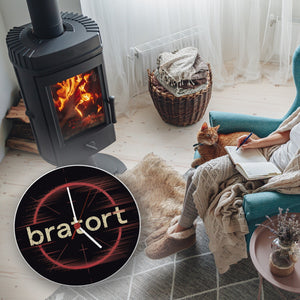 bratort Fadenkreuz Wanduhr für Hobbyköche und Tatort-Fans