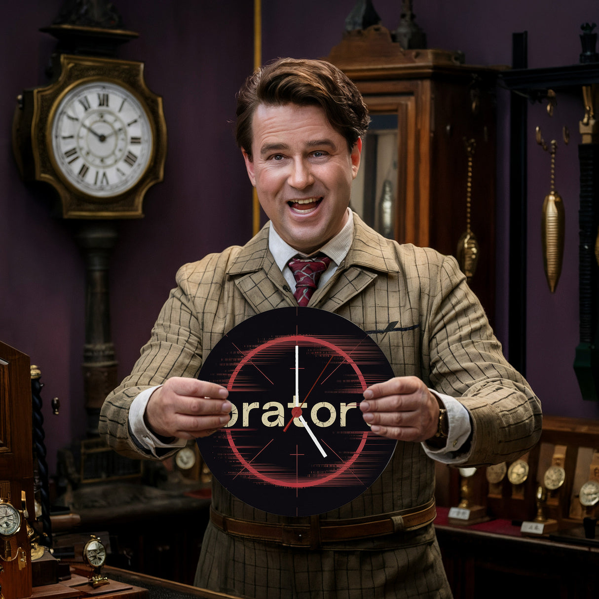 bratort Fadenkreuz Wanduhr für Hobbyköche und Tatort-Fans