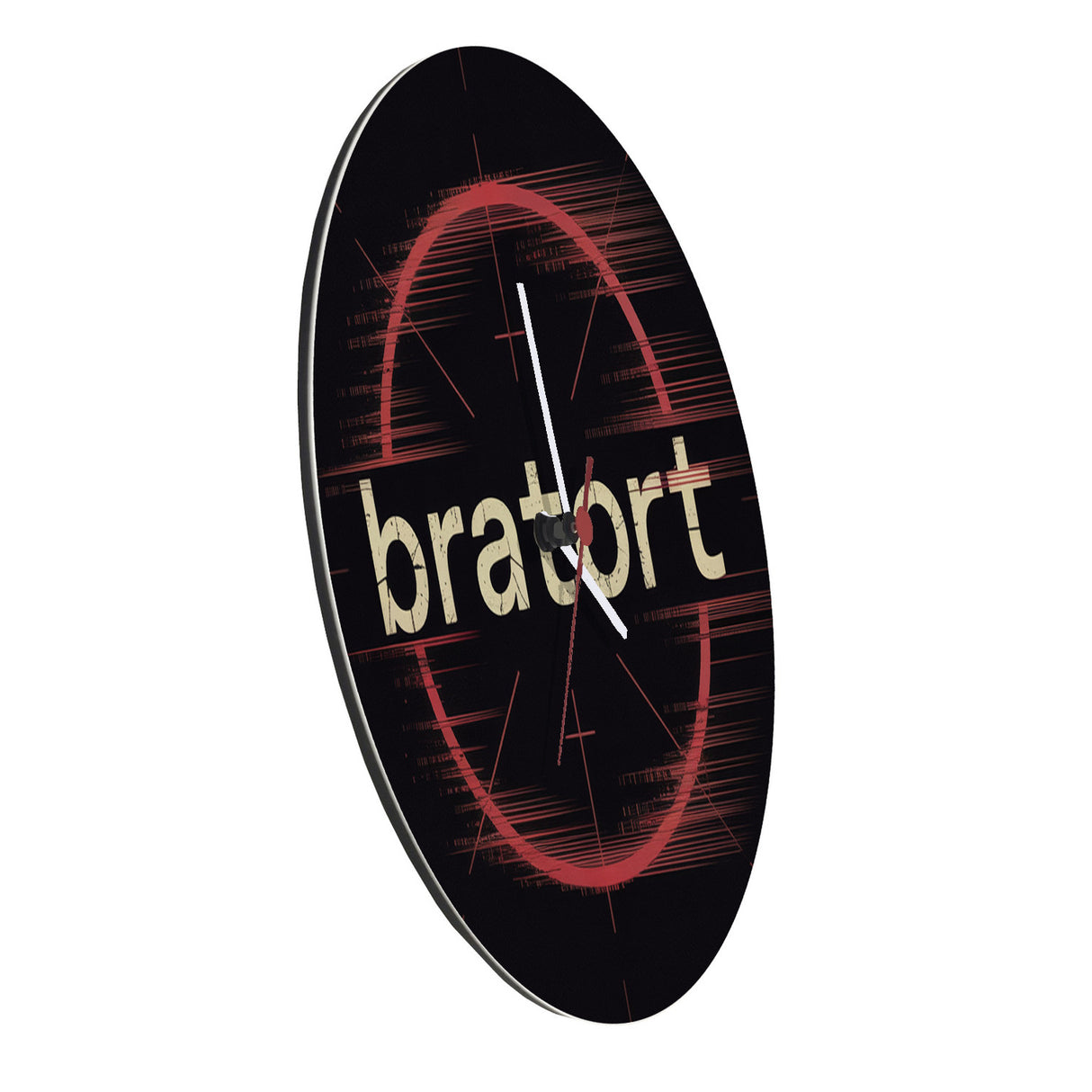 bratort Fadenkreuz Wanduhr für Hobbyköche und Tatort-Fans