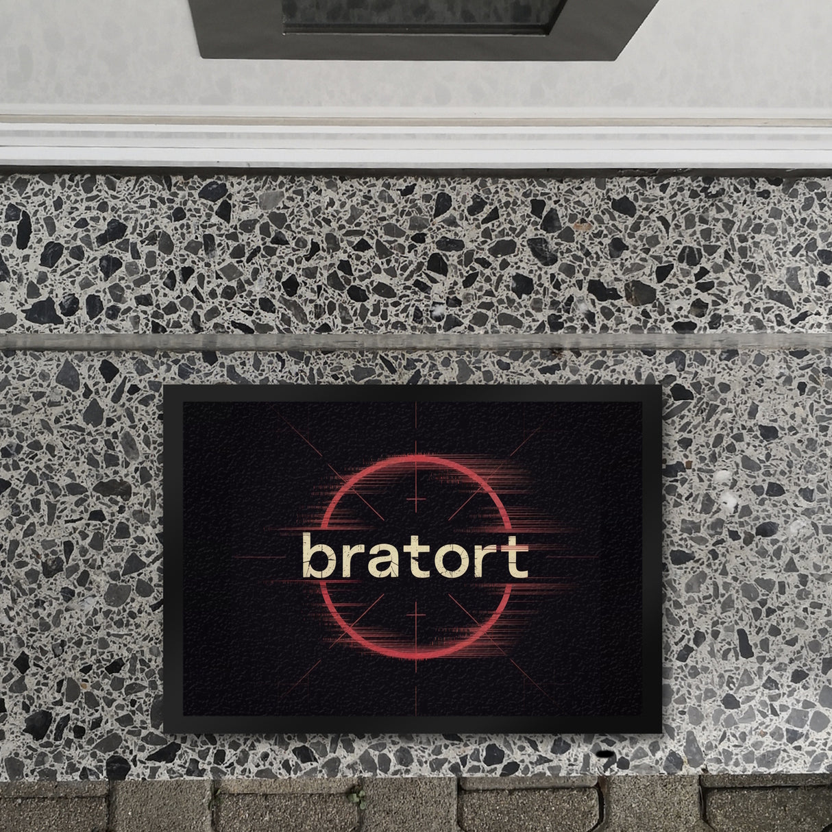 bratort Fadenkreuz Fußmatte in 35x50 cm für Hobbyköche und Tatort-Fans