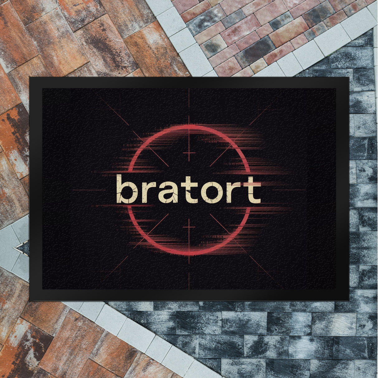 bratort Fadenkreuz Fußmatte in 35x50 cm für Hobbyköche und Tatort-Fans