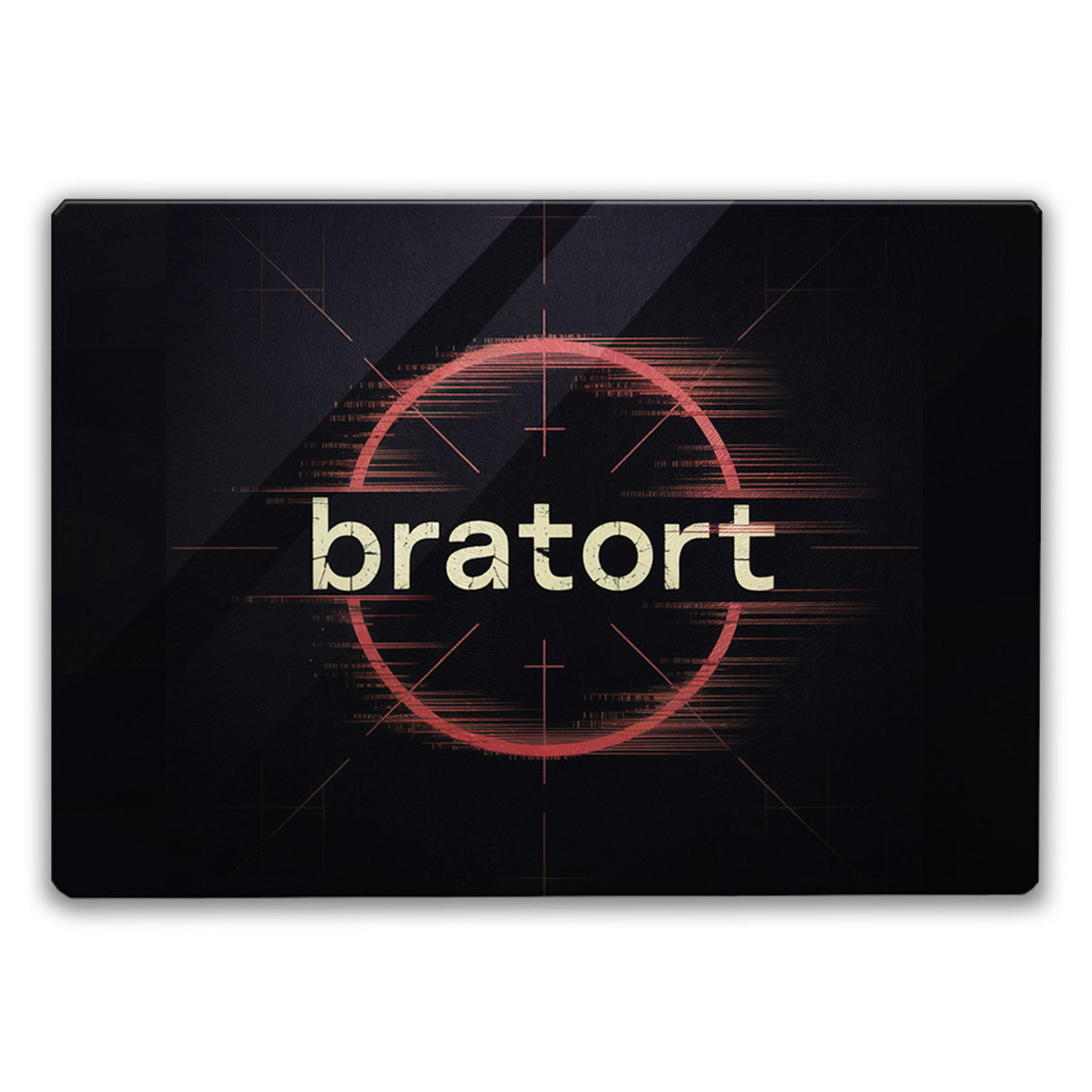 bratort Fadenkreuz Schneidebrett aus Glas für Hobbyköche und Tatort-Fans