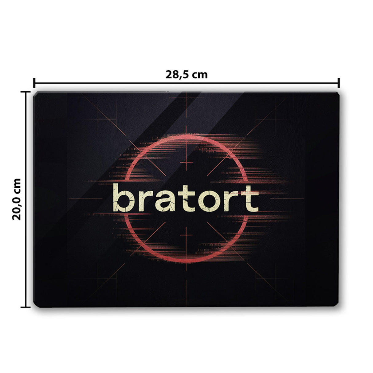 bratort Fadenkreuz Schneidebrett aus Glas für Hobbyköche und Tatort-Fans